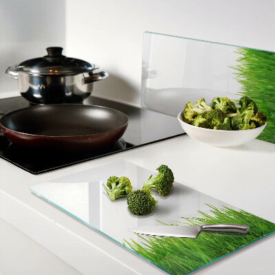 Glass chopping board Green grass