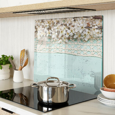 Glass chopping board Floral pattern with lace