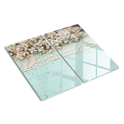 Glass chopping board Floral pattern with lace