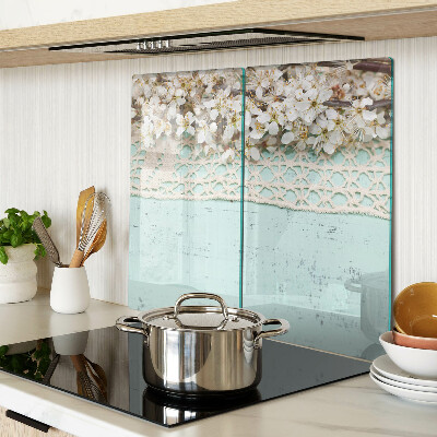 Glass chopping board Floral pattern with lace