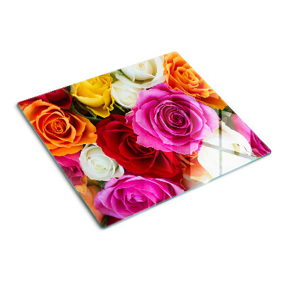 Glass chopping board Rose flowers in different colors