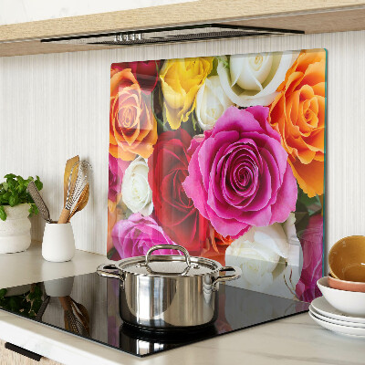 Glass chopping board Rose flowers in different colors