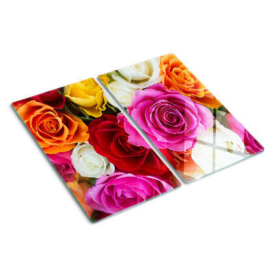 Glass chopping board Rose flowers in different colors