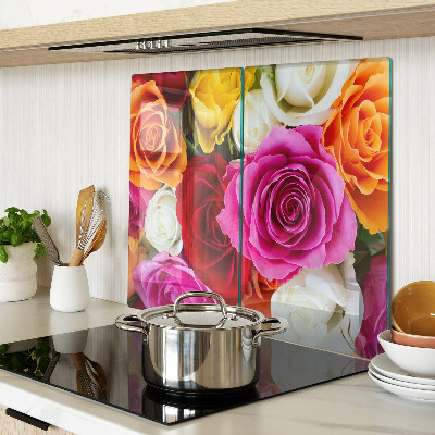 Glass chopping board Rose flowers in different colors