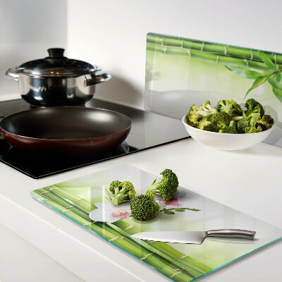 Glass kitchen board Orchids and bamboo