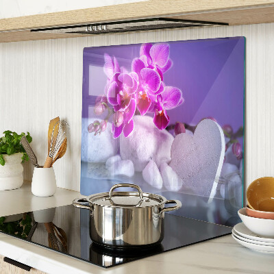Glass chopping board Orchids on stones