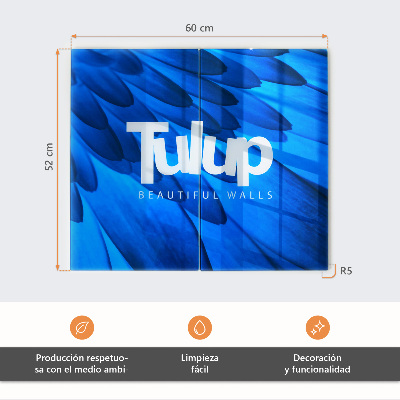 Glass chopping board Floral pattern on a blue background
