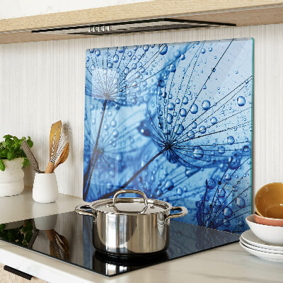 Glass kitchen board Flowers with water drops
