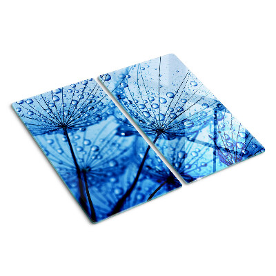 Glass kitchen board Flowers with water drops