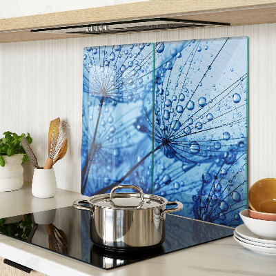 Glass kitchen board Flowers with water drops