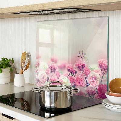 Glass chopping board Floral pink motif