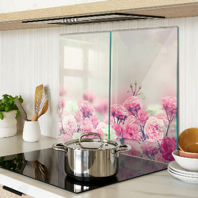 Glass chopping board Floral pink motif