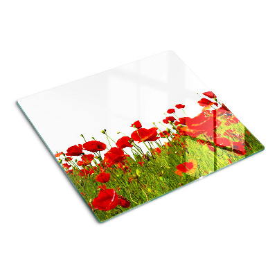 Glass chopping board Poppies in the meadow