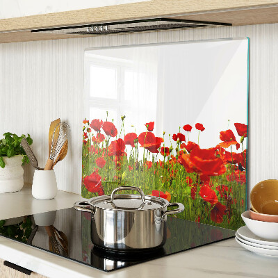 Glass chopping board Poppies in the meadow