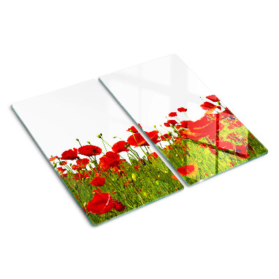 Glass chopping board Poppies in the meadow