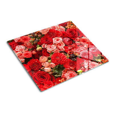Glass kitchen board Floral pattern with roses