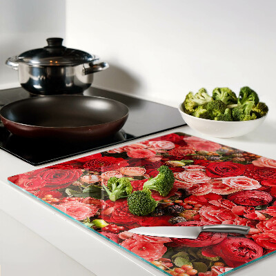 Glass kitchen board Floral pattern with roses