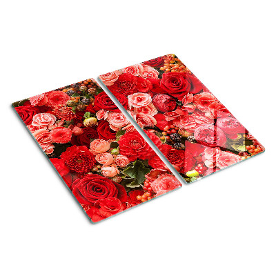 Glass kitchen board Floral pattern with roses