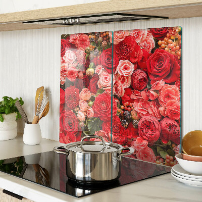 Glass kitchen board Floral pattern with roses