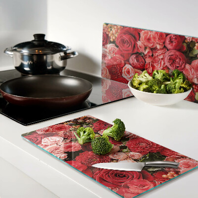 Glass kitchen board Floral pattern with roses