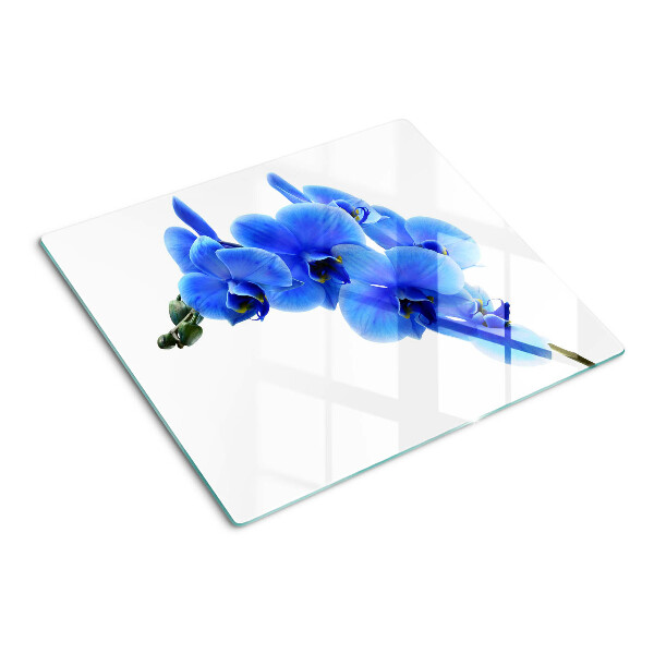 Glass kitchen board Blue orchids