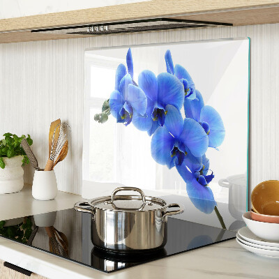 Glass kitchen board Blue orchids