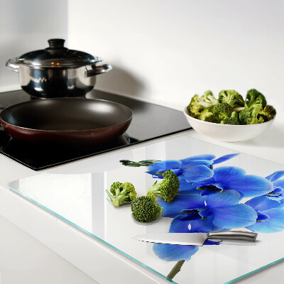 Glass kitchen board Blue orchids