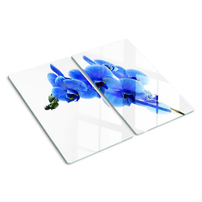 Glass kitchen board Blue orchids