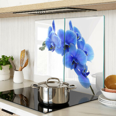 Glass kitchen board Blue orchids