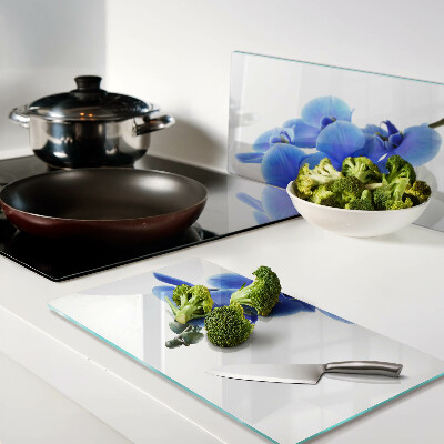 Glass kitchen board Blue orchids