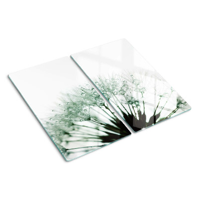 Glass kitchen board Dandelions with water drops
