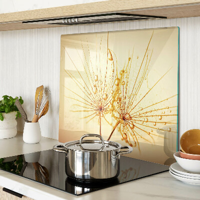 Glass chopping board Flowers with water drops