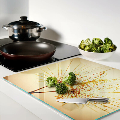 Glass chopping board Flowers with water drops