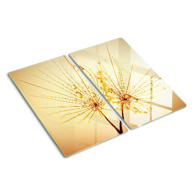 Glass chopping board Flowers with water drops