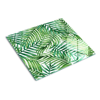 Glass kitchen board Palm leaves in shades of green