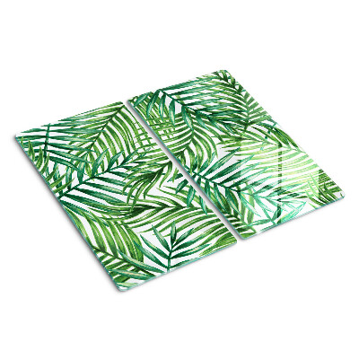 Glass kitchen board Palm leaves in shades of green