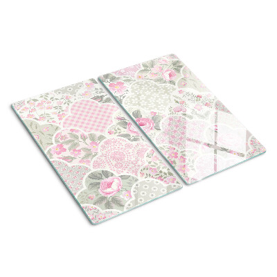 Glass kitchen board Floral pattern in pastel shades