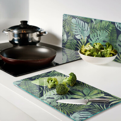 Glass chopping board Tropical vegetation