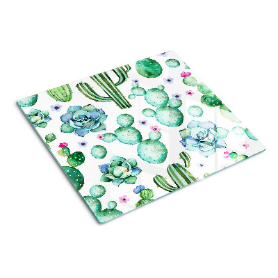 Glass chopping board Cacti and succulents