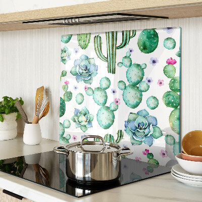 Glass chopping board Cacti and succulents