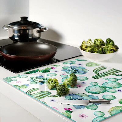 Glass chopping board Cacti and succulents