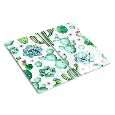 Glass chopping board Cacti and succulents