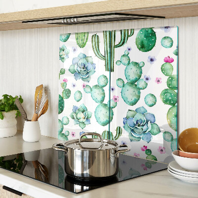 Glass chopping board Cacti and succulents