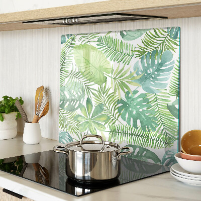 Glass kitchen board Plant motif with leaves