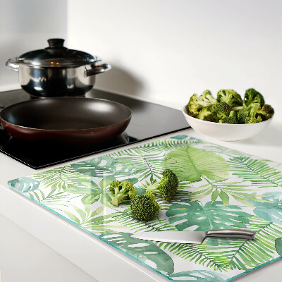 Glass kitchen board Plant motif with leaves