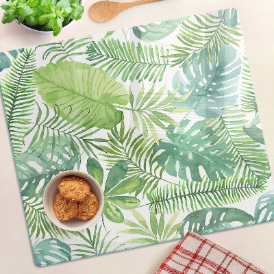 Glass kitchen board Plant motif with leaves