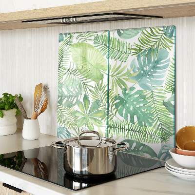 Glass kitchen board Plant motif with leaves