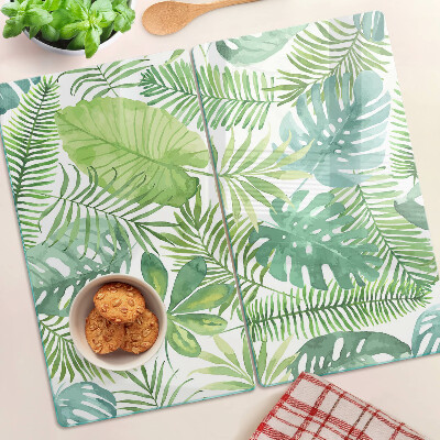 Glass kitchen board Plant motif with leaves