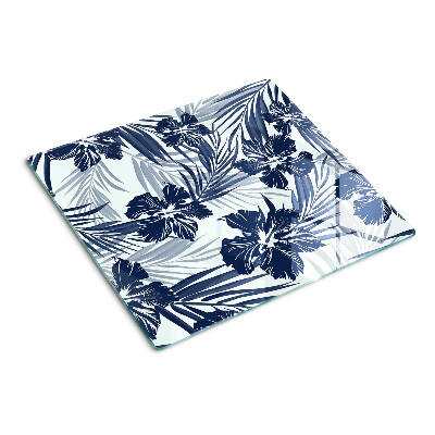 Glass chopping board Floral tropical motif