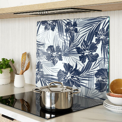 Glass chopping board Floral tropical motif